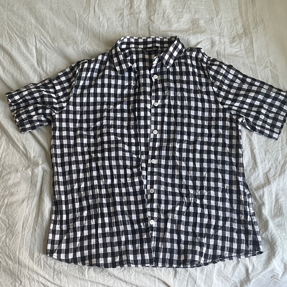 Black and White Plaid Button Up Shirt